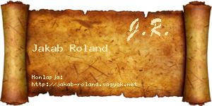 Jakab Roland névjegykártya